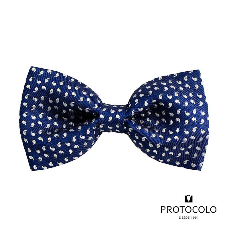 Pajarita Azul Marino Estampada